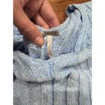 Free People Baby Crop Sweater Light Blue Oversized Long Sleeve Cozy Size Small Photo 2