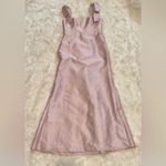 Alfred Sung NWOT ballet pink Bow Strap Satin Twill Trumpet Gown Sz 6 Photo 2