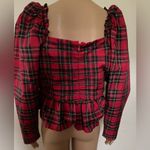 Antonio Melani  Red Plaid Saree Blouse Photo 4