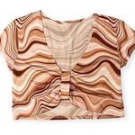 No Boundaries  Marble Groovy 90s Basic Crop Top Rave Concert Event Size Small Photo 0