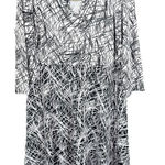 Avenue  Plus Size 18W 20W Dress Midi Black White A‎ Line Stretch Keyhole 146 Photo 0