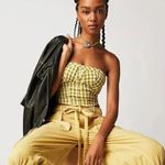 Free People NWOT  Leilani Tube Top in Green Gingham Size Large Photo 6