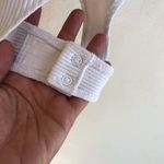 Vince  White Ribbed sleeveless bodysuit v neck Top size medium Photo 4