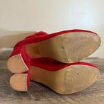 Allegra K  Red Faux Suede Pull On Heeled Boots Women’s Size 10 Photo 10