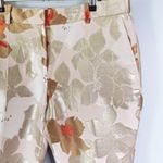 PAULE KA | Cream Metallic Floral Jacquard Ankle Trousers Sz 44 Photo 1
