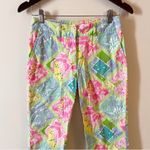 Lilly Pulitzer Vintage  Floral Patchwork Bootcut Pants Ankle Fit Size 0 Cotton Photo 1