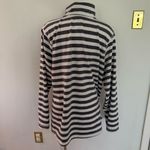 Croft & Barrow  Grey & White Striped Button Henley Long Sleeve Pullover Size 2X Photo 2