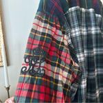Ralph Lauren Polo  Patchwork Flannel Crest Emblem Boyfriend Button Up Shirt Sz L Photo 6