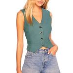 Susana Monaco $148 New  Button Vest - Rosemary - Small Photo 0