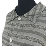 CP Shades | Medium | RARE 100% Rayon Gray Striped 3/4 Sleeve Button Down Shirt Photo 3