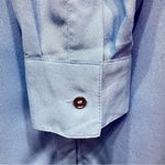 Calvin Klein Light Blue Shimmer Long Sleeve Button Front Blouse Size Medium Photo 7