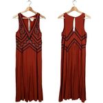 Maeve  Anthropologie Desert Embroidered Jumpsuit Women's 2 Orange Wide Leg Crop Photo 3