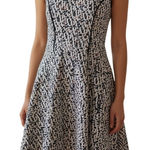 White House | Black Market Fit & Flare Abstract Multicolor Scuba Dress EUC Size 8 Photo 0