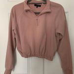 LA Hearts Pink Cropped Half Zip Photo 1