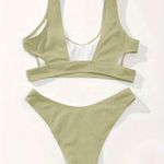 Boutique Earthy Green, Hollowed, Bikini Set Photo 5