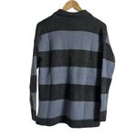 Madewell  Rugby Striped Oversized Charcoal Blue Polo Sweater Size XS Photo 13
