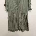 Ultra Flirt Green V-Neck Surplice Faux Wrap Short Sleeve Blouse Top JUNIORS 2X Photo 2