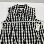 Charter Club  Women Gingham,Print Tie,Hem Shirt, Deep Black Size 10 (Z137)‎ Photo 2