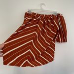 Anthropologie  ANTHRO Elodie Off the Shoulder Top Terracotta Rust Red Stripe Boho Photo 11