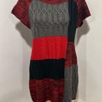 Style & Co Style Co. Women’s Sz: L Red Black Gray ColorBlock Short Sleeve Sweater Dress. Photo 0