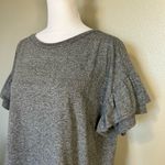 Madewell  Heather Gray Ruffled Sleeves Short Sleeve Top Photo 2