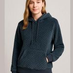 Heathmoor Dark Blue Navy Textured Fuzzy Plush Pullover Hoodie Sweatshirt Size XL Photo 0