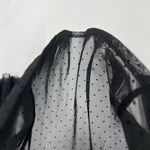 Soprano  Womens Top Size S Polka Dot Sheer Mesh Top Bell Sleeves Black Whimsygoth Photo 6