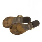 EXPRESS GOLD FAUX LEATHER WITH CLEAR PLASTIC CRYSTALS THONG SANDALS (8) Photo 6