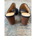 Nine West  Blue Denim Gemily Block Heel Peep Toe Mules Size 7.5 Photo 5