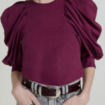 Isabel Marant  Burgundy Surya Puff Sleeve Blouse Top Luxury Size UK 36/ US 6 Photo 0