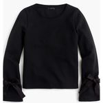 NWT J.Crew Women's Tie Sleeve Sweatshirt Shirt Black Long Sleeve J2291‎ Size XS Photo 0