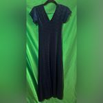 ZARA  Knit Navy Blue and Black Metallic Chevron Maxi Dress size Small Photo 1