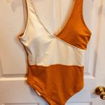 Cupshe  Orange and Cream Color-Block Bodysuit One Piece Photo 0