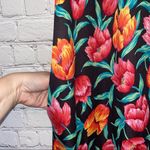 ma*rs Village Fair Vintage Black & Floral Silky Moo Moo Roper Kaftan Photo 6