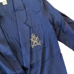 Vintage Francine Browner Rumours Gold Patch Blazer Blue Size M Photo 3