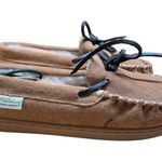 Great Northwest Clothing Company Great Northwest Slippers Womens 6 Leather Suede Shearling Moccasin Chestnut NWOT Photo 4
