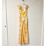 NWT SABO Danelli Off Shoulder Open Back Maxi Dress Azalea Tropical Womens Size S Yellow Photo 2