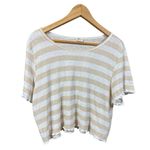Billabong ‘Breeze By’ Neutral Striped Ruffle Top Photo 3