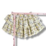 Aerie  Yellow Floral Tiered Ruffle Mini‎ Skirt Large Boho Cottagecore Lace Trim Photo 2