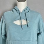 Marika Hoodie Sweatshirt Women Cutout Detail Heather Blue Smoke French Terry Med Photo 3