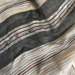 Vintage Stripe Silver Metallic Gold beaded Scarf Gray Photo 5