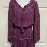 Oliphant Plum Peasant Yoke Mini Dress Purple Size M Photo 0
