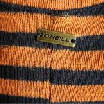 O'Neill  Chesapeak Burnt Orange Black Striped Tie Front Knit Beach Top Photo 7
