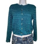 Roxy y2k  teal button up sweater Photo 0