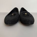 Tory Burch Black Crystal Embellished Bow Flats Shoes Women's Size 6.5M Photo 2
