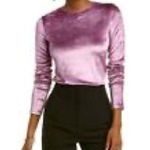 Vince PLUM PURPLE VELOUR LONG SLEEVE CREW NECK TOP Euc Small Holidays Velvet Photo 2