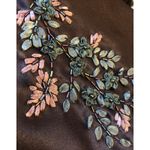 Alex Evenings Y2K navy beaded slip cowl neck floral satin formal Gown small Photo 12