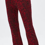 ZARA NEW  red snakeskin kick flare trousers‎ WOMENS SIZE S Photo 0