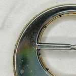 Vintage Plastic and Metal Metallic Gold Scarf Slide Shirt Tie Bar Belt Buckle Photo 6