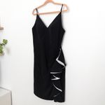 XScape  Womens Dress Size 12 Black‎ Ruffle Trim Cocktail Party Classic Chic Photo 5